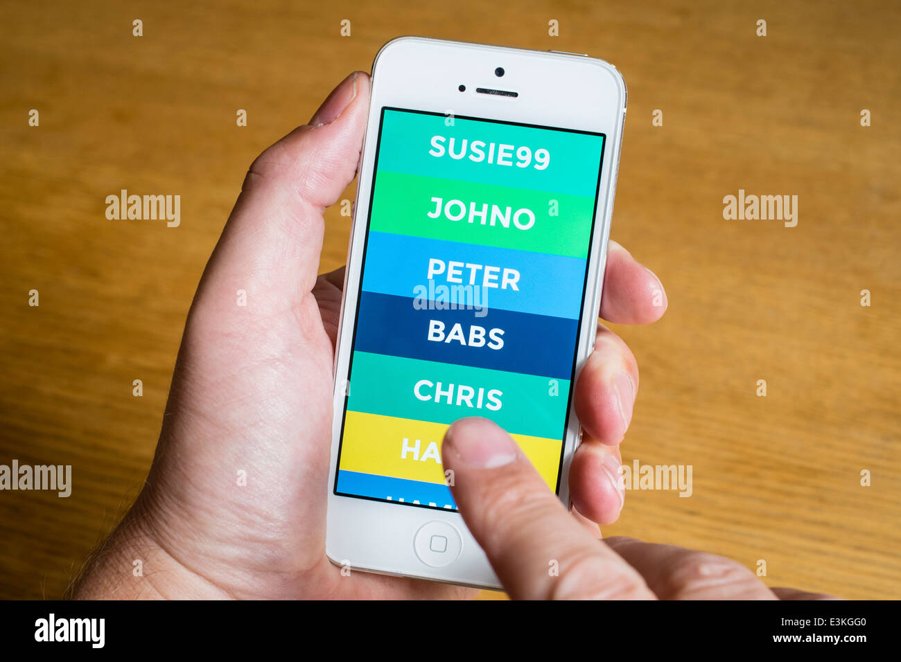 Yo les médias sociaux sur l'iPhone app de l'écran d'accueil smart phone Banque D'Images