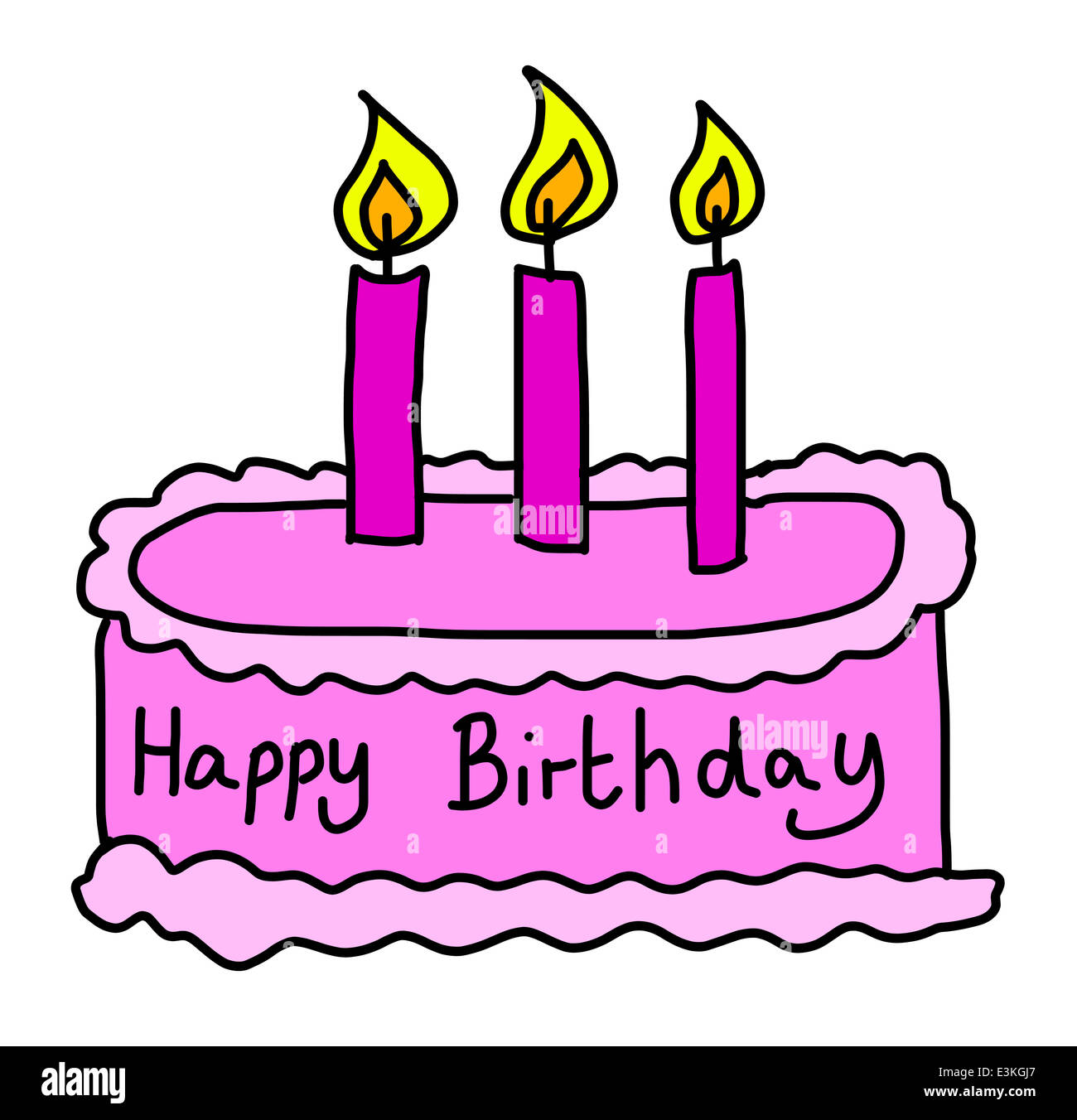 Illustration D Un Gateau D Anniversaire Photo Stock Alamy
