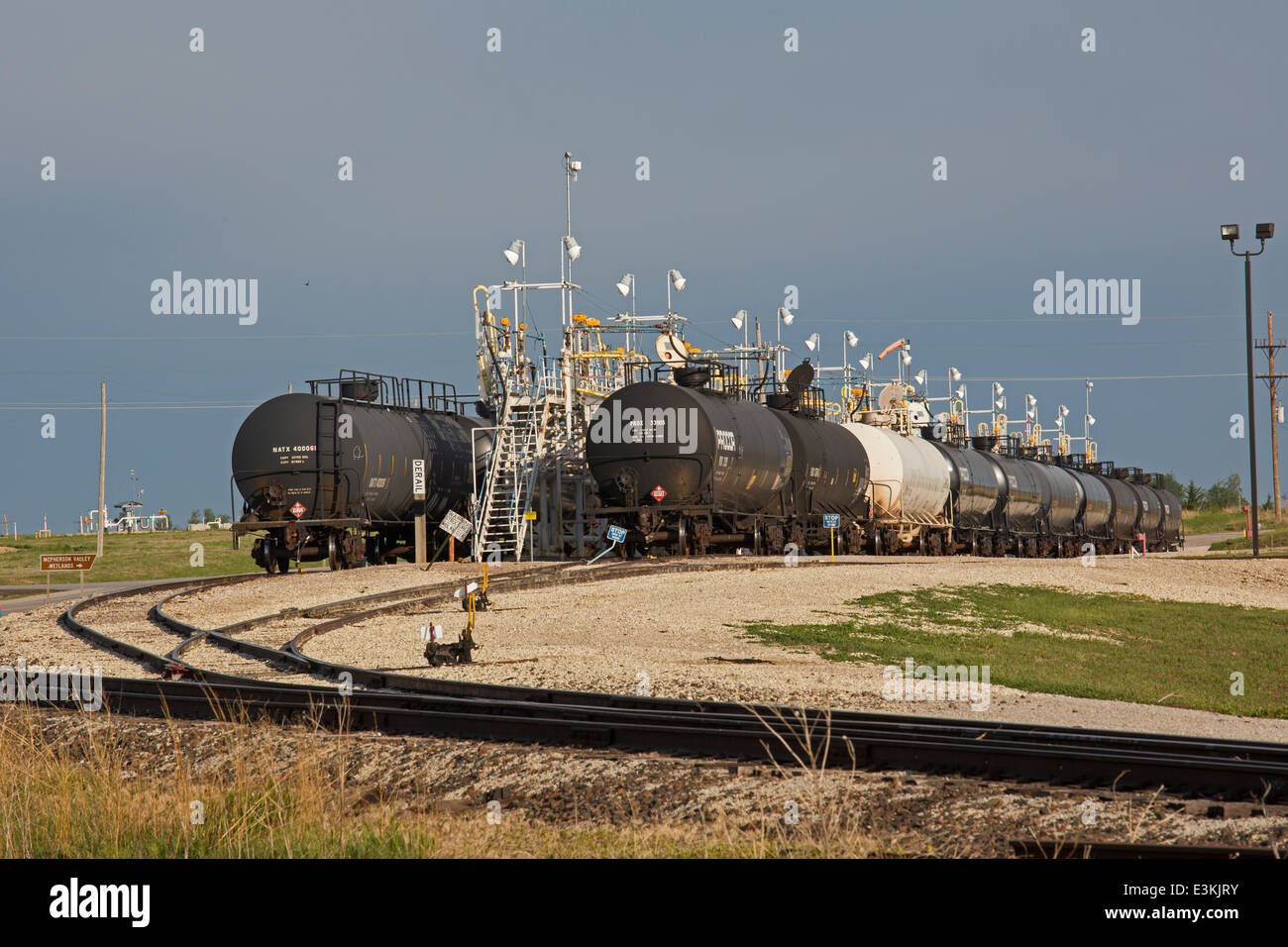 McPherson, Kansas - les wagons sont chargés de gaz de pétrole liquéfié (GPL). Banque D'Images