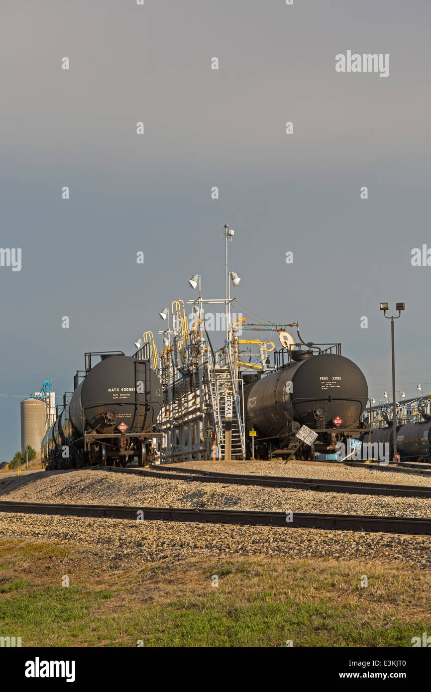 McPherson, Kansas - les wagons sont chargés de gaz de pétrole liquéfié (GPL). Banque D'Images