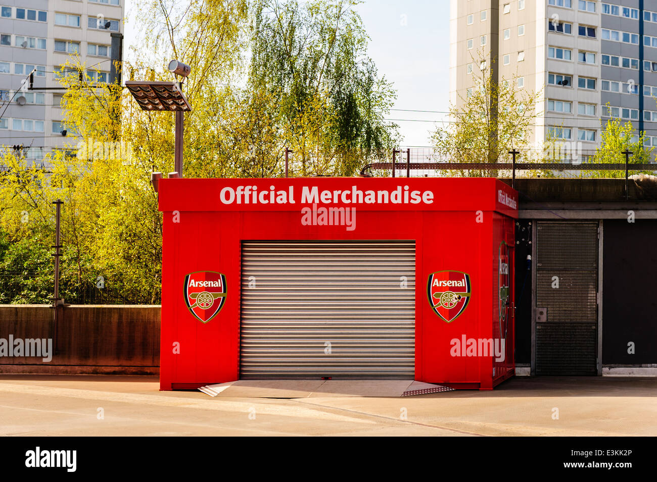 Marchandises officielles hut à l'Emirates Stadium, Arsenal FC Banque D'Images