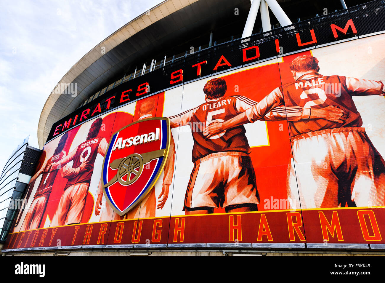 Façade avant de l'Emirates Stadium, Arsenal Football Club Banque D'Images