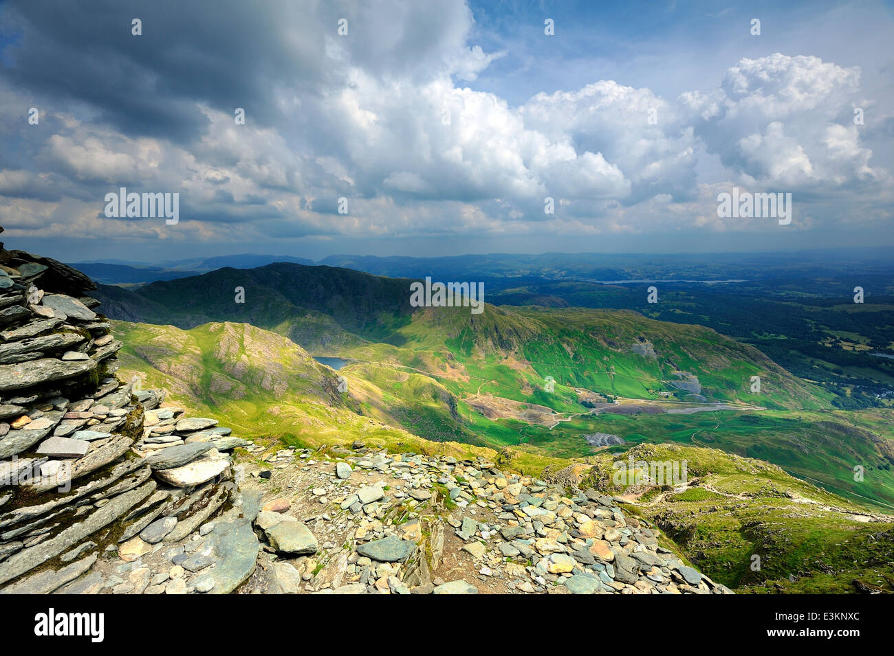 Cairn sur Coniston le vieil homme Banque D'Images