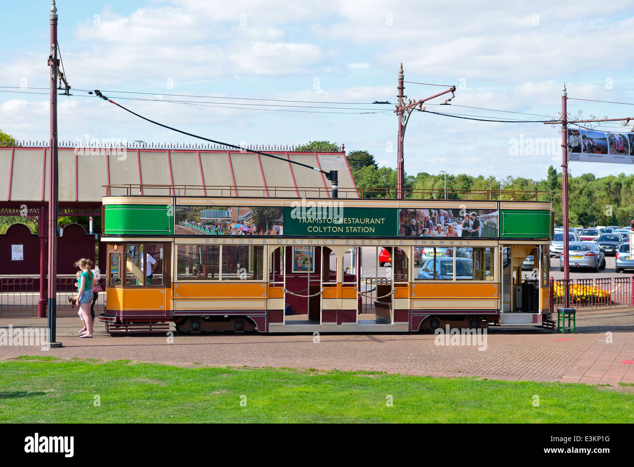 Les Trams à Seaton. Banque D'Images