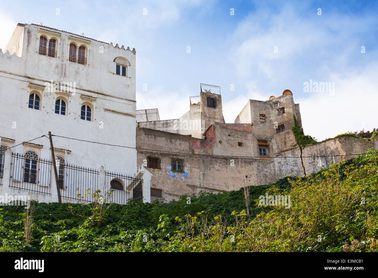 Maisons individuelles en Medina, partie ancienne de Tanger, Maroc Banque D'Images