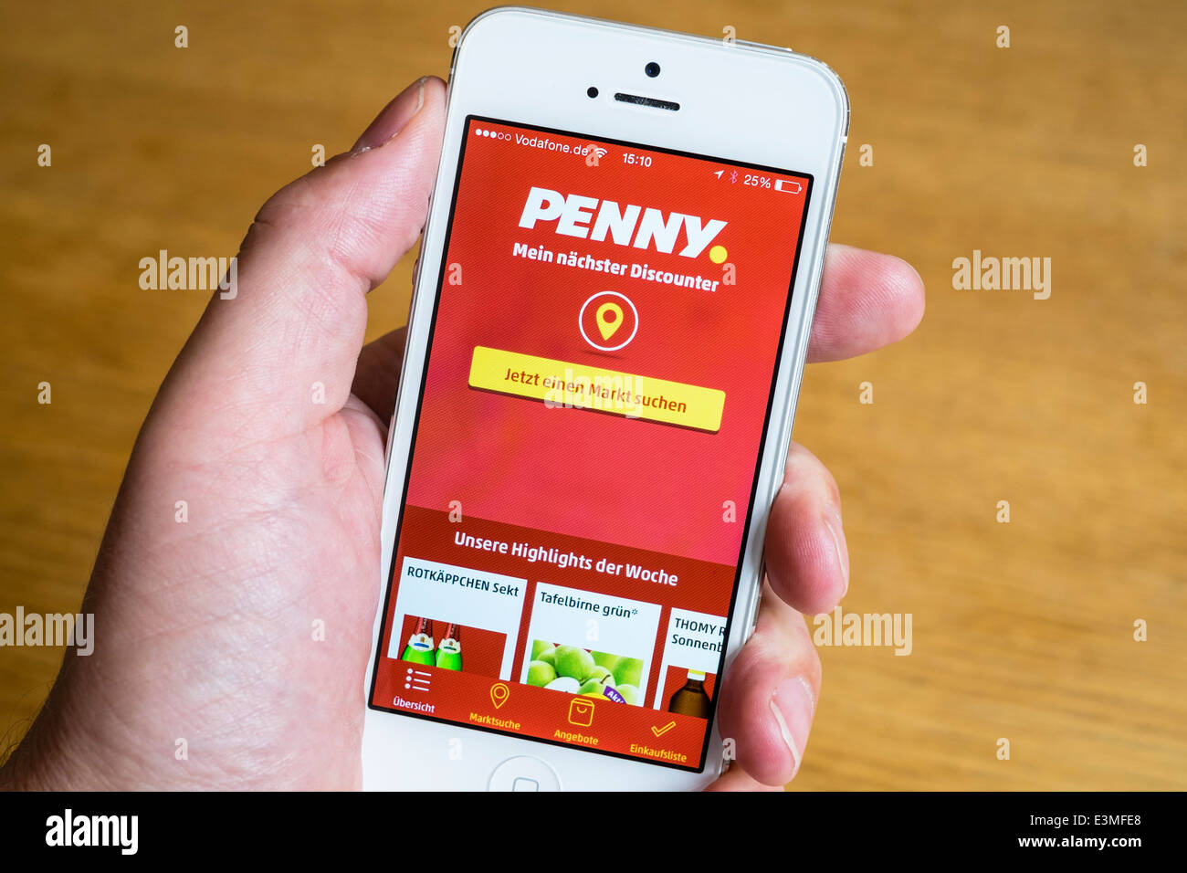 Détail de l'Allemand de supermarchés discount Penny boutique en ligne sur l'iPhone app smart phone en Allemagne Banque D'Images
