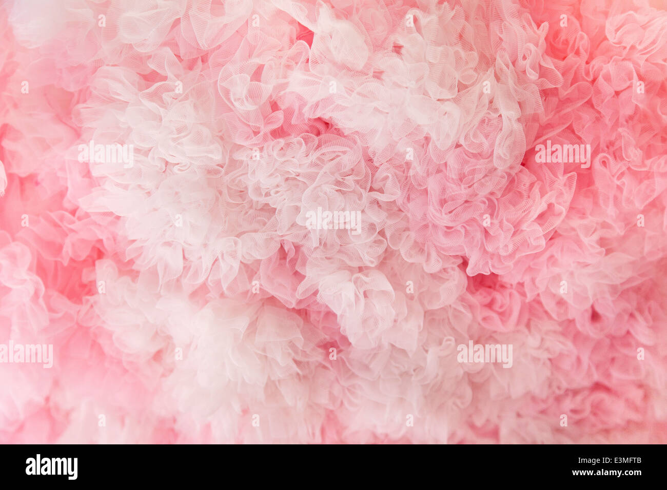 Tissu Tulle rose et blanc arrière-plan. Banque D'Images