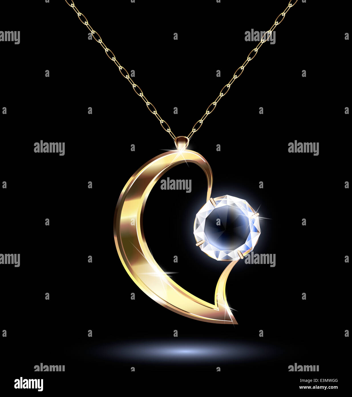 Fond sombre et colliers pendentif en forme de cœur et Banque D'Images