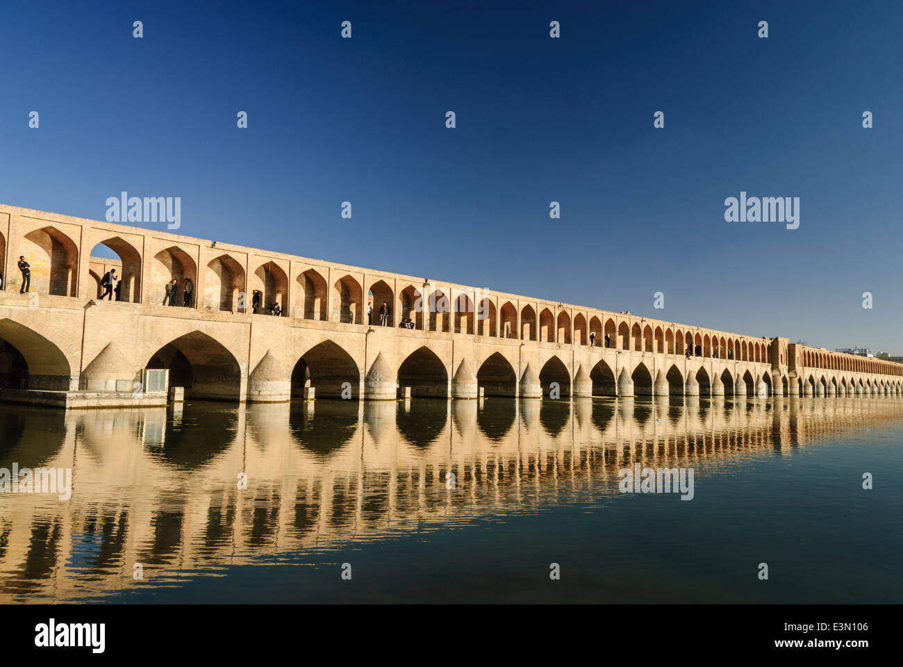 Vue sur le pont d'Isfahan, Iran Banque D'Images