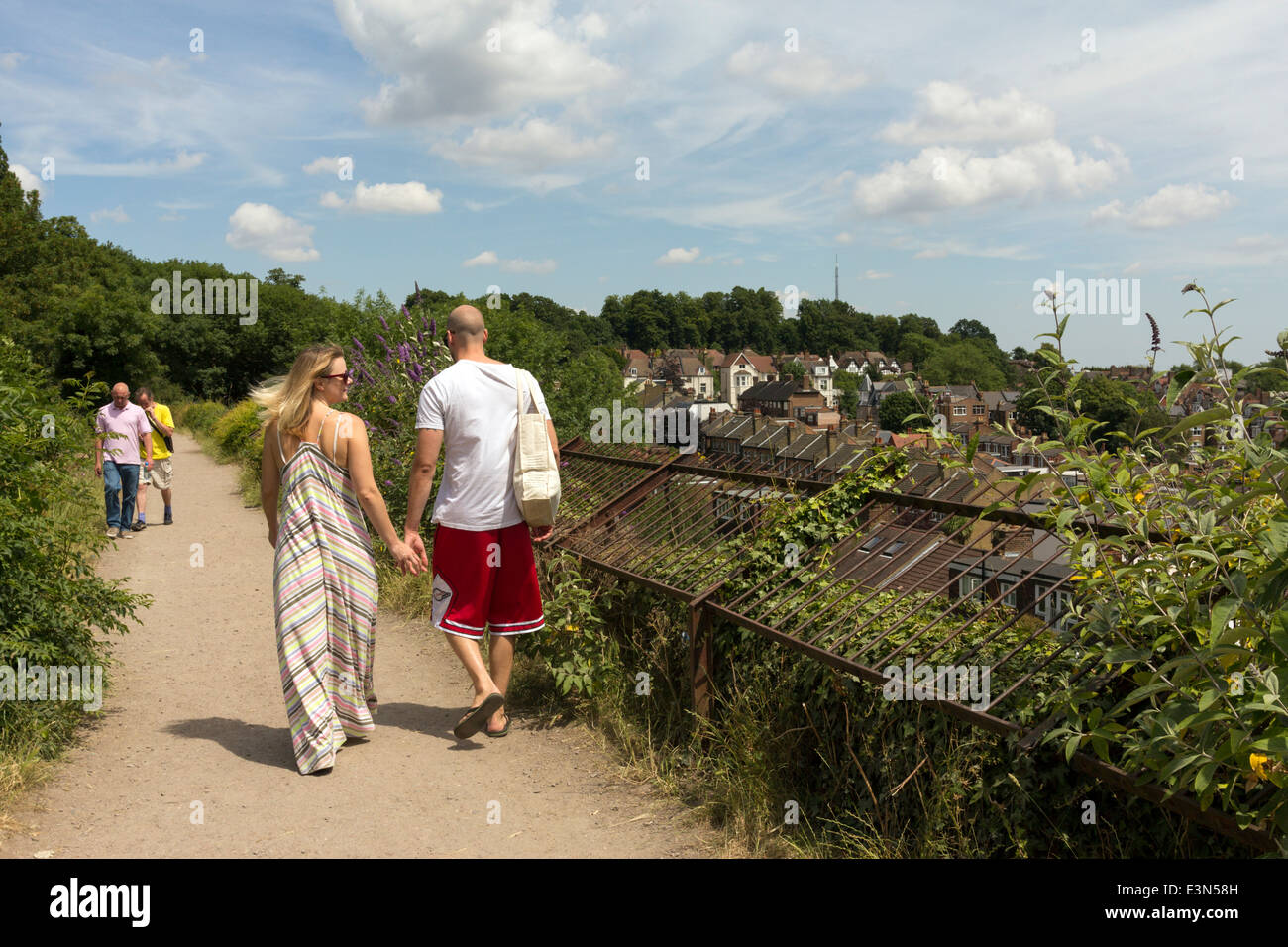 Réserve naturelle de la forêt-parc à pied Muswell Hill - Londres - Banque D'Images
