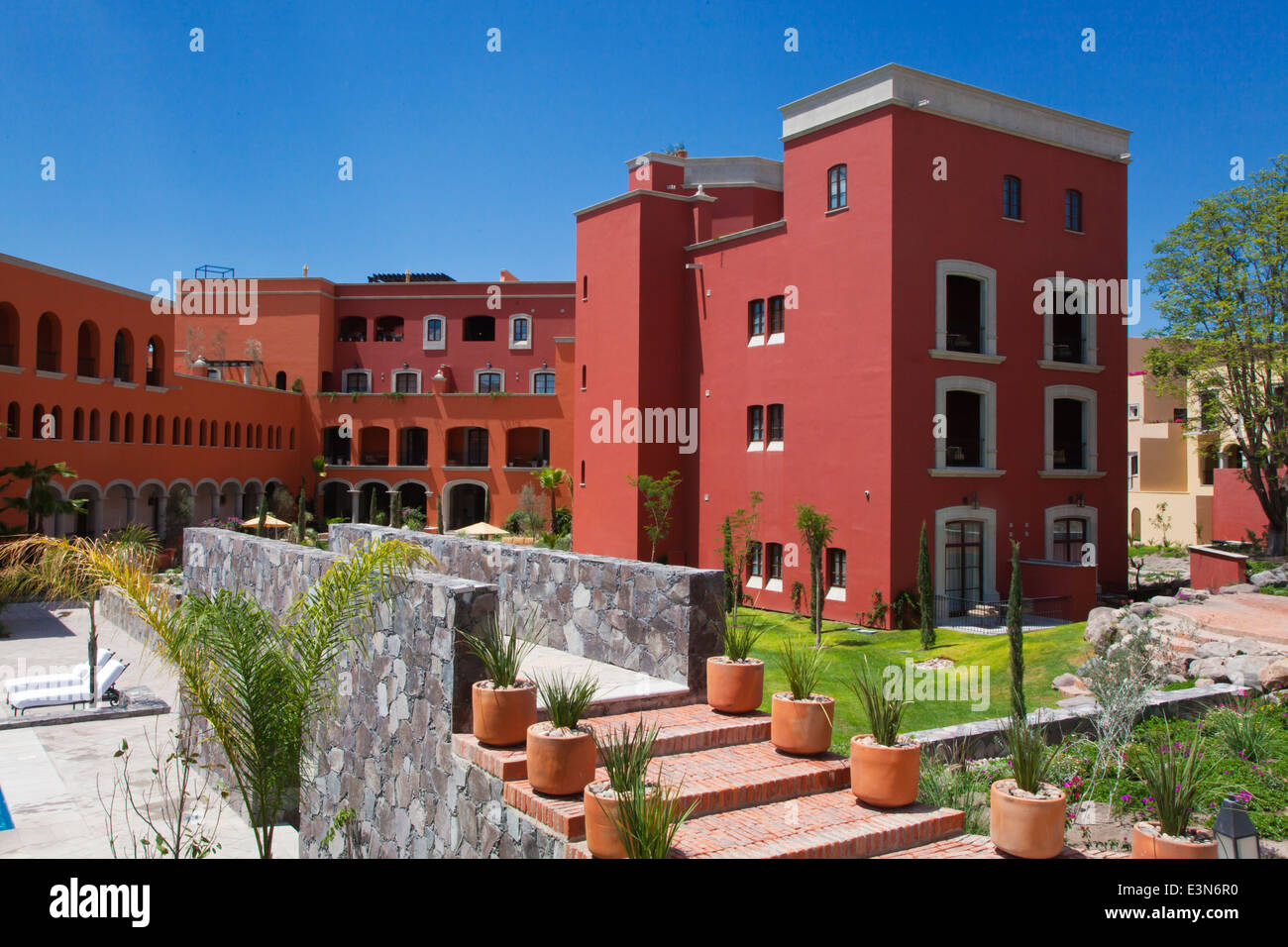 Et des motifs de l'extérieur construit récemment ROSEWOOD HOTEL - San Miguel de Allende, Guanajuato, Mexique Banque D'Images