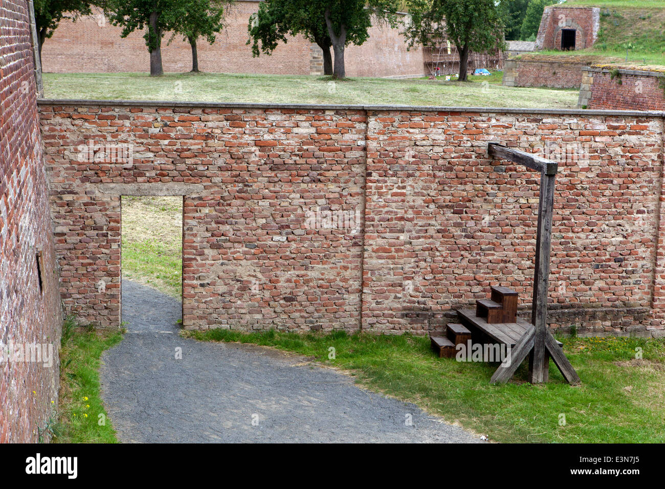 Les Grows, lieu d'exécution dans la petite forteresse de Terezin, camp de concentration de Theresienstadt Banque D'Images