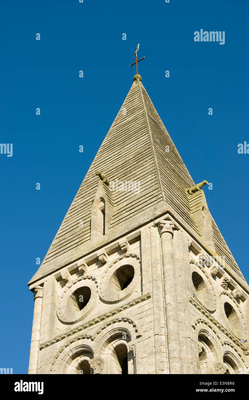 Colleville-sur-Mer Eglise Notre-Dame, Normandie, France Banque D'Images