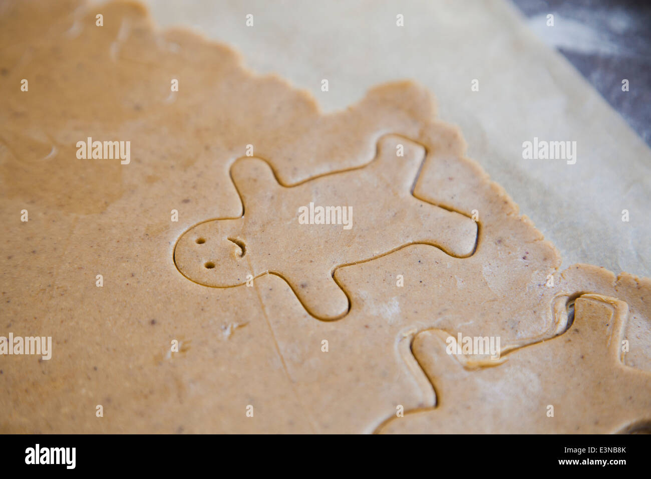 High angle view of gingerbread cookie dough Banque D'Images