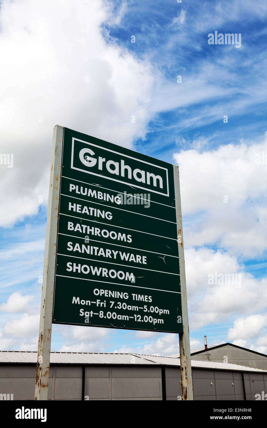 Plomberie chauffage Graham signe fournisseurs vendeurs Graham Graham plombiers commerçants Banque D'Images