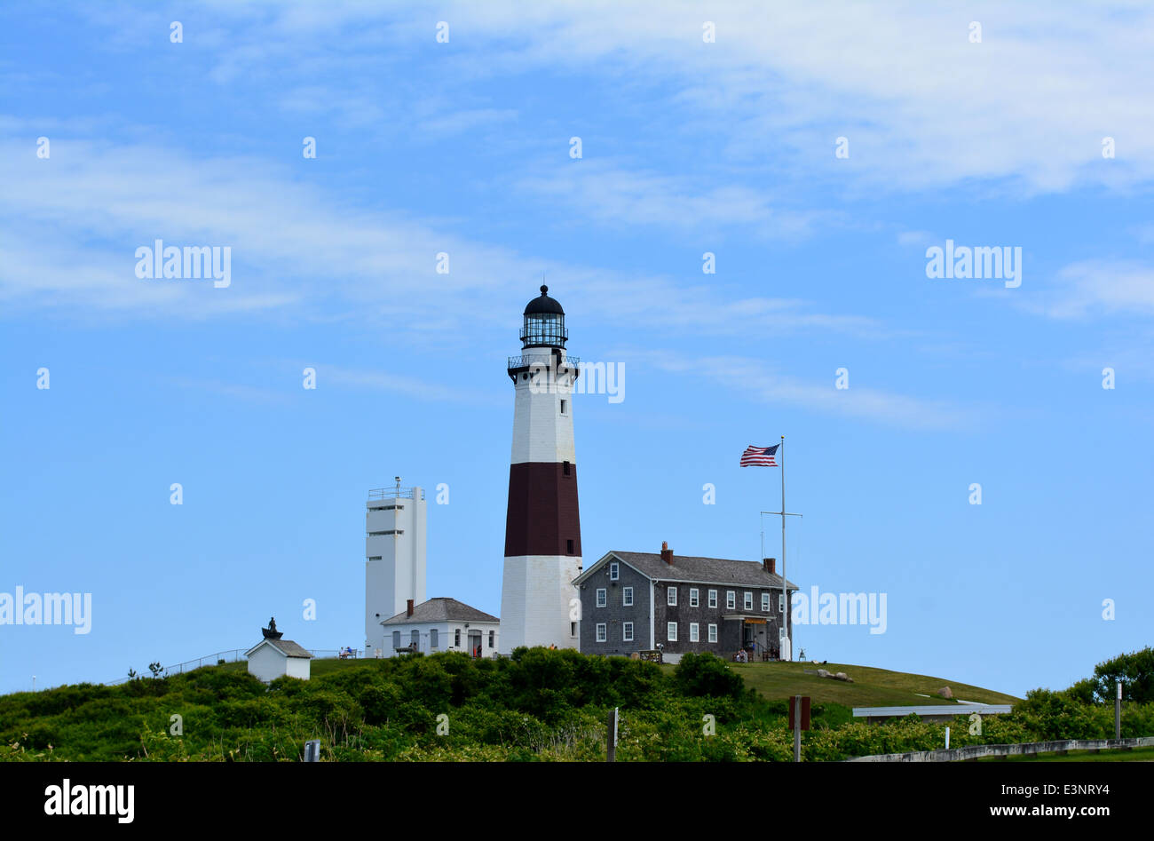 Montauk Point Light au Point State Park à Long Island, New York. Banque D'Images