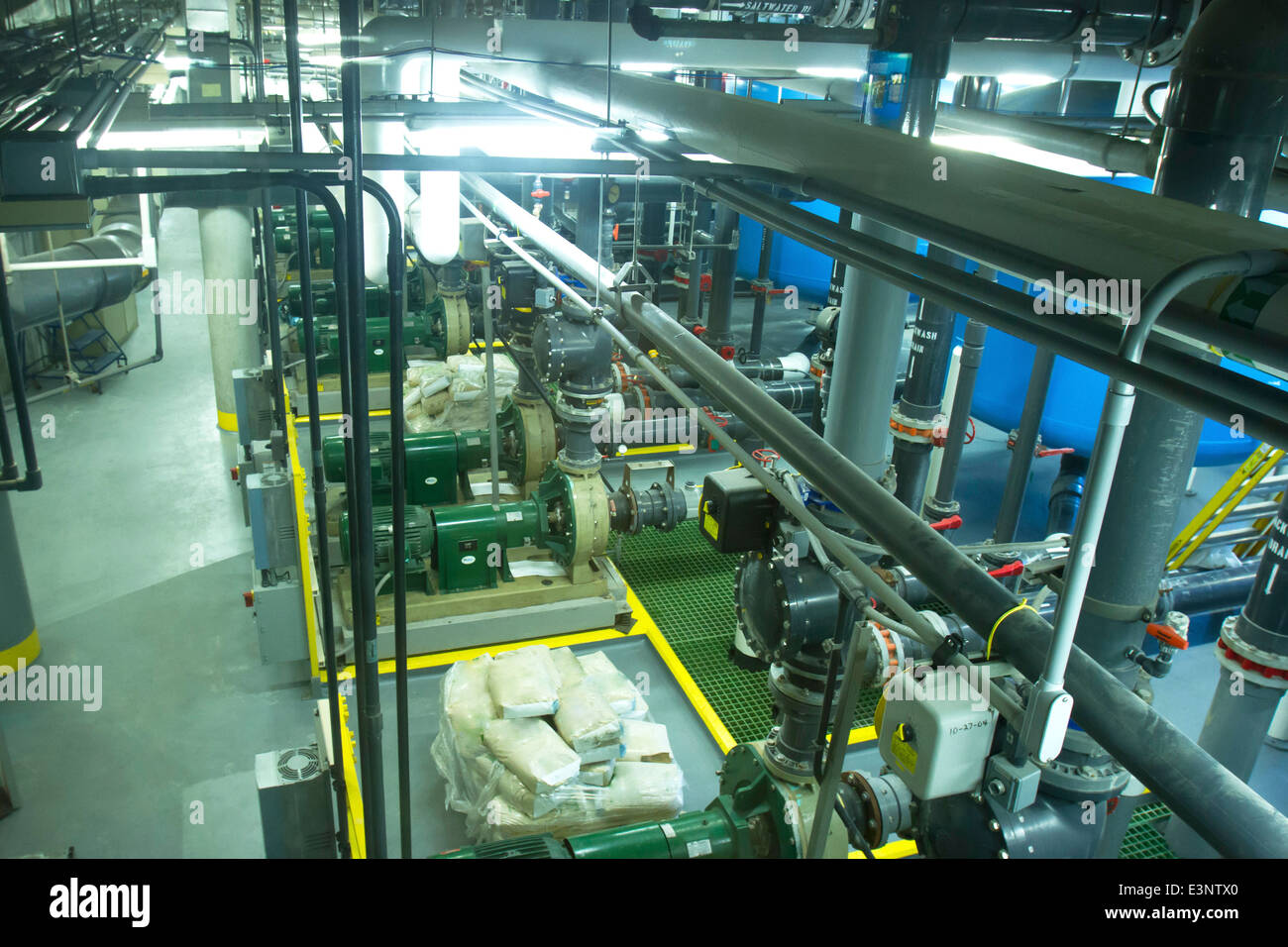 État de l'art système de filtration de l'eau utilisée à l'Aquarium National de Baltimore Banque D'Images