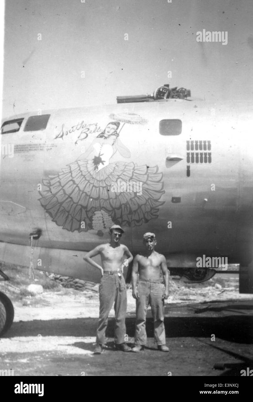 Le Boeing B-29 Superfortress, numéro de queue 42-63478, surnommé "Southern belle", faisait partie de l'armée de l'air américaine pendant la seconde Guerre mondiale. Le B-29, connu pour sa technologie avancée, a joué un rôle crucial sur le théâtre Pacifique, y compris le largage de bombes atomiques sur le Japon. Banque D'Images