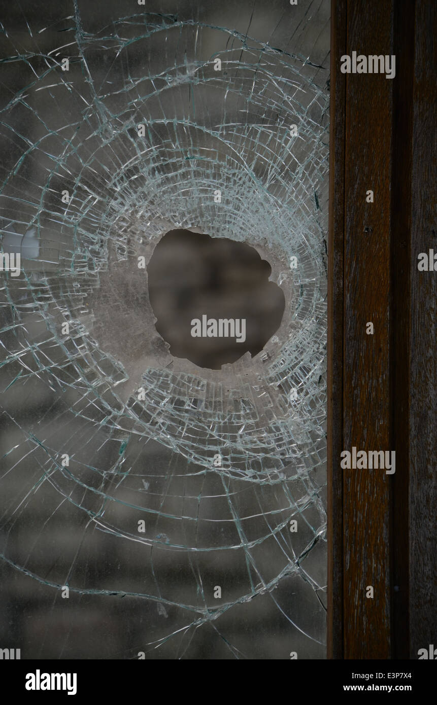 Panneau de verre brisé Banque D'Images