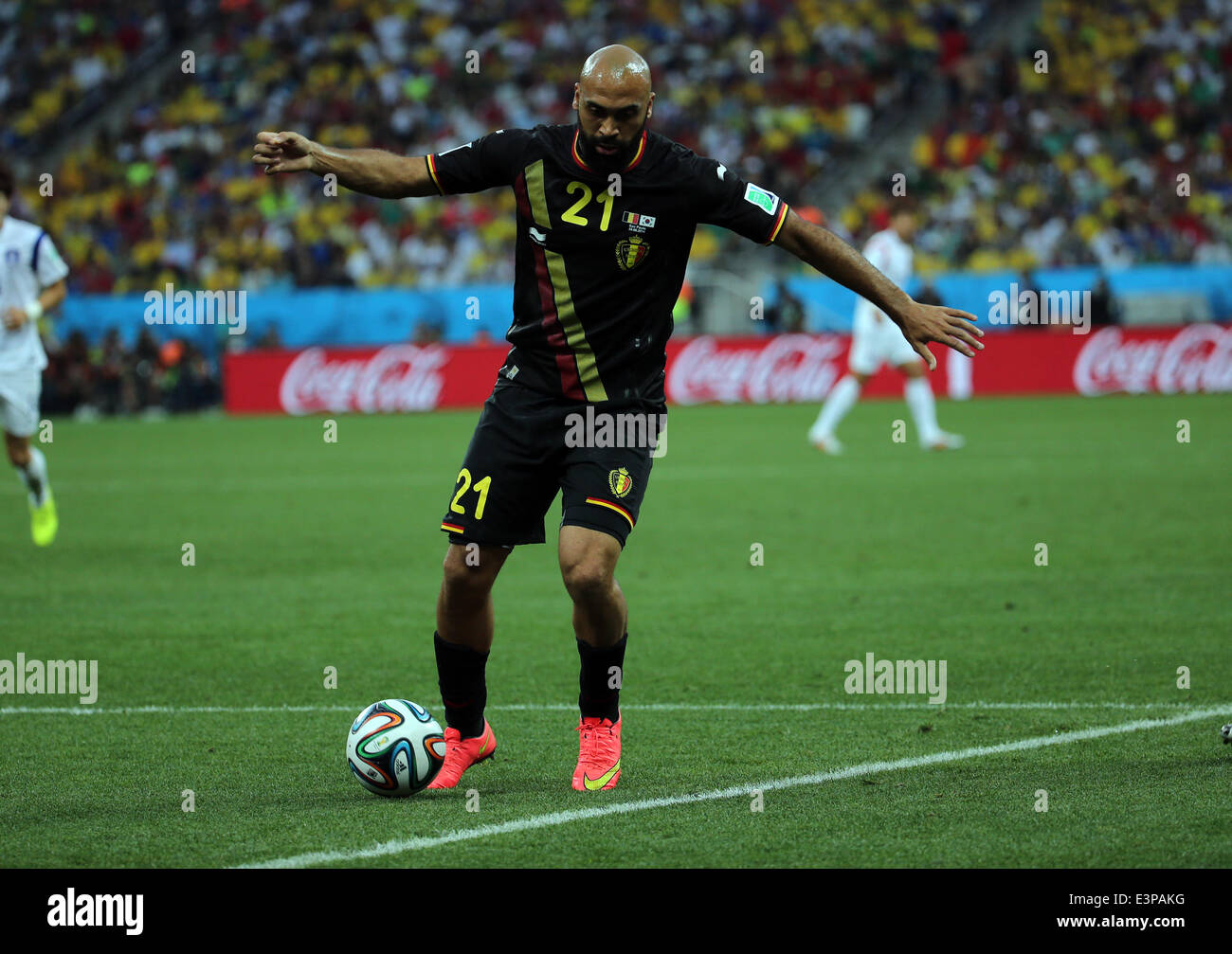 San Paulo, Brésil. 26 Juin, 2014. Finales de la Coupe du Monde 2014, phase de groupe. La Corée du Sud contre la Belgique. Anthony Vanden Borre (Belgique) : Action de Crédit Plus Sport/Alamy Live News Banque D'Images