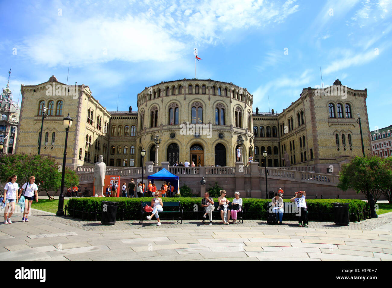 Dans le Storting, le parlement norvégien à Oslo, le Parlement se réunit. Le bâtiment a été construit en 1861. Photo : Klaus Nowottnick Date : juin 3, 2014 L'Hôtel de Ville d'Oslo est chaque année, le 10 décembre (anniversaire de la deat Banque D'Images