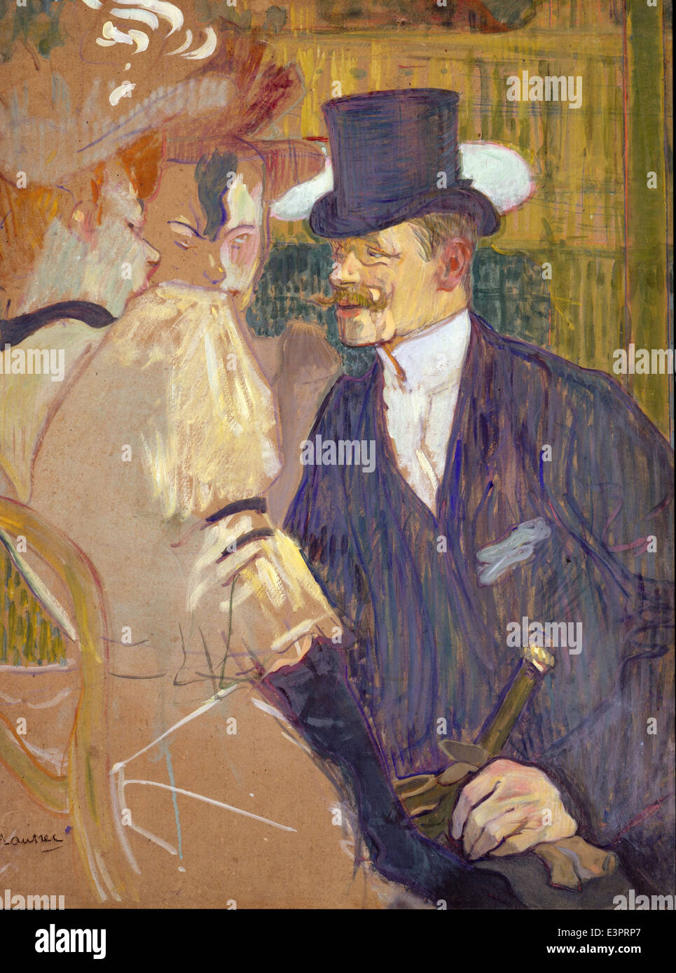Henri de Toulouse-Lautrec - l'anglais (William Tom Warrener, 1861-1934) au Moulin Rouge - 1892 - Musée rencontré - New-York Banque D'Images
