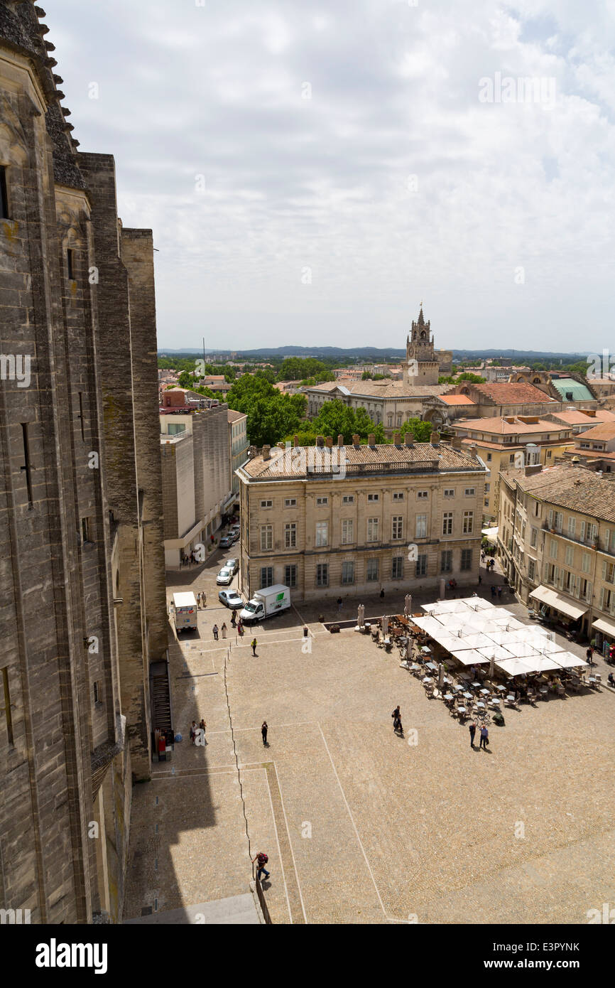 La Place du Palais des papes en Avignon, Provence, France Banque D'Images