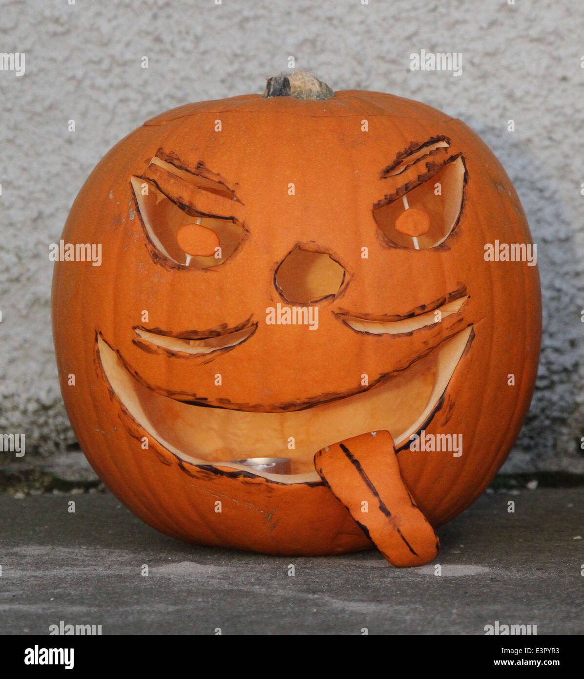 Lanterne citrouille à l'Halloween Banque D'Images
