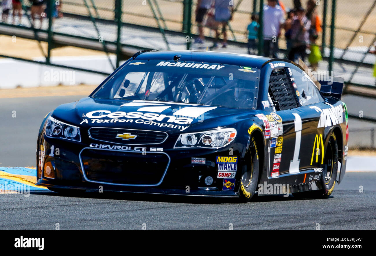 Jamie McMurray à la NASCAR Sprint Cup Series 350 Toyota/SaveMart à Sonoma Raceway sur 6-21-14 Banque D'Images