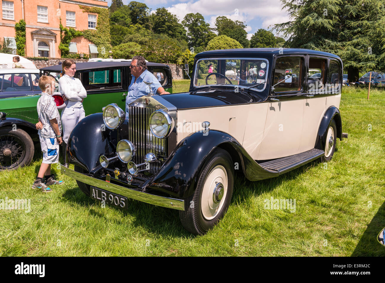 Le 21 juin 2014. L'est du Devon, Angleterre. Une fete/Garden Party à une maison de campagne dans l'est du Devon a attiré cette Rolls Royce 20/25 1933 Banque D'Images