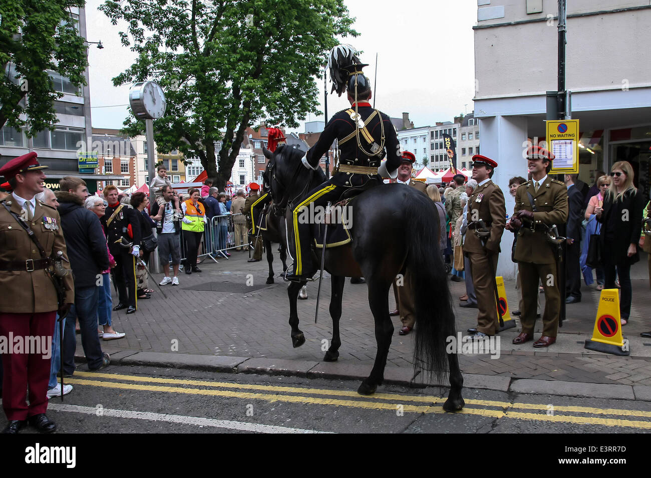 Northampton, Royaume-Uni. 28 Juin, 2014. Le 9e/12e Lanciers Royal parade fièrement à travers le centre-ville de Northampton Banque D'Images