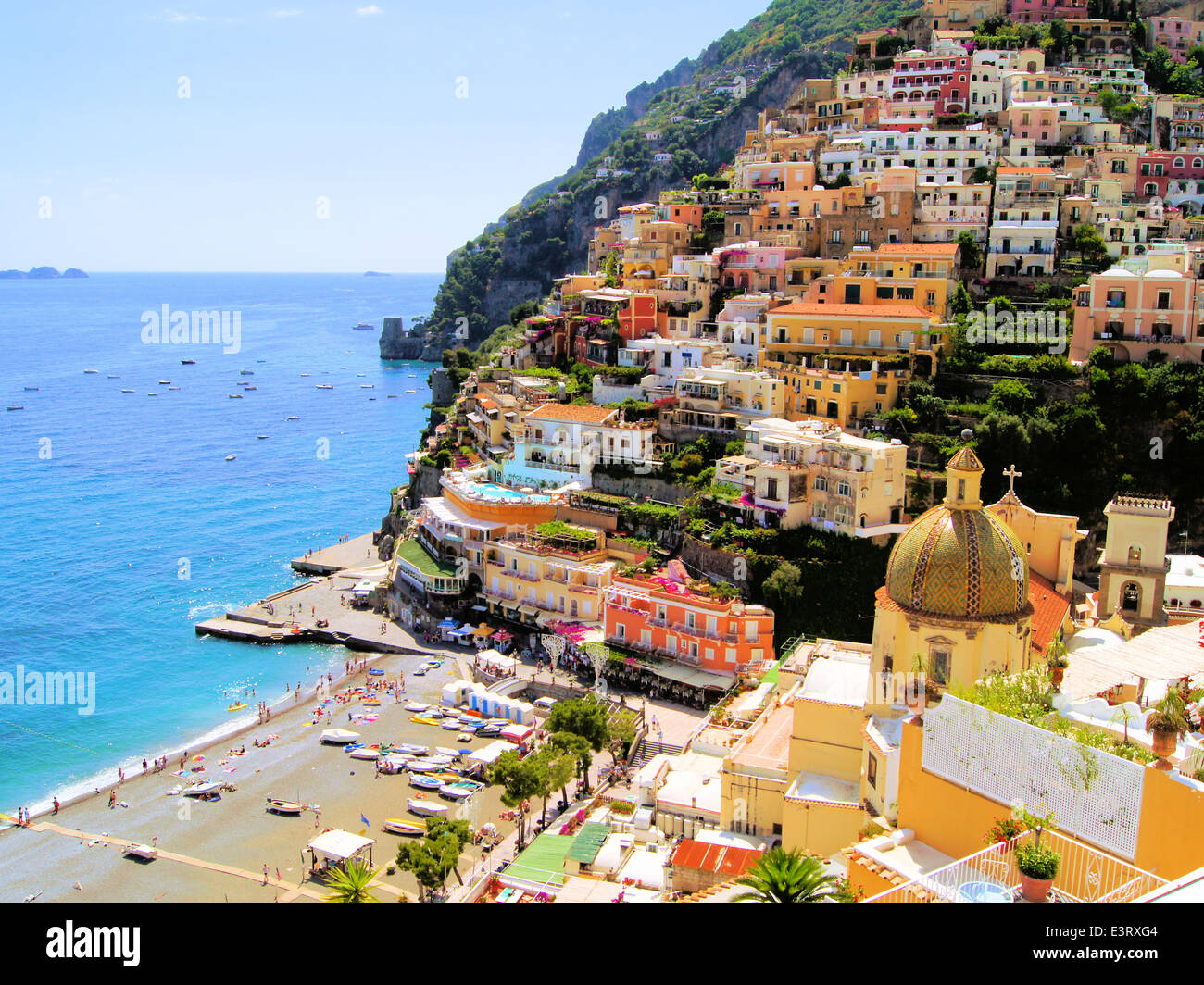 Vue de la ville de Positano, Amalfi Coast, Italie Banque D'Images