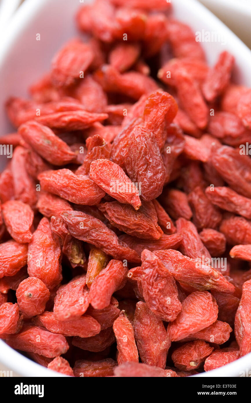 Le Lycium barbarum. Bol de Goji. Banque D'Images