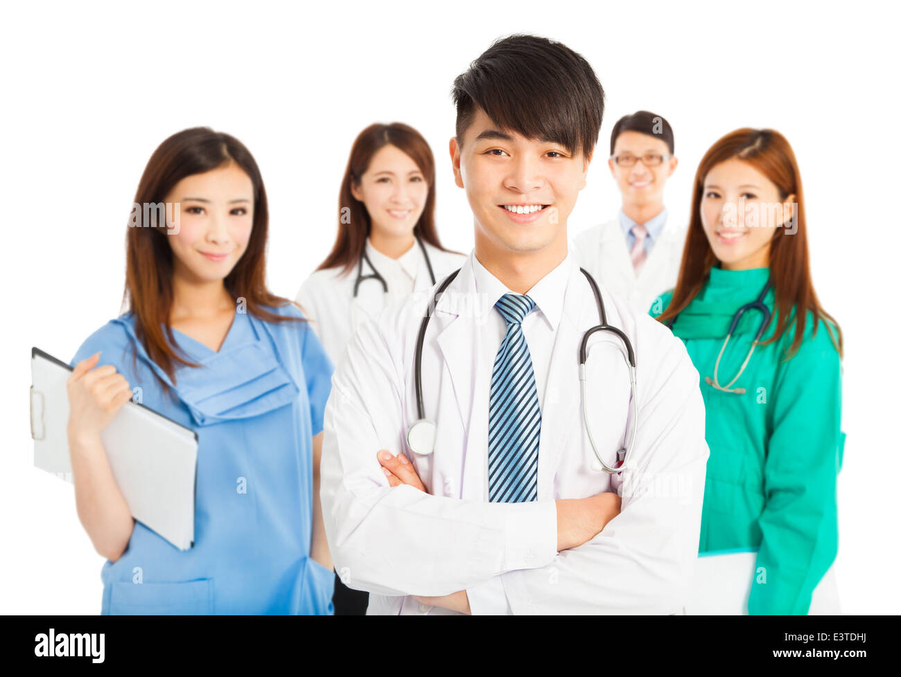 Médecin Professionnel team standing over white background Banque D'Images