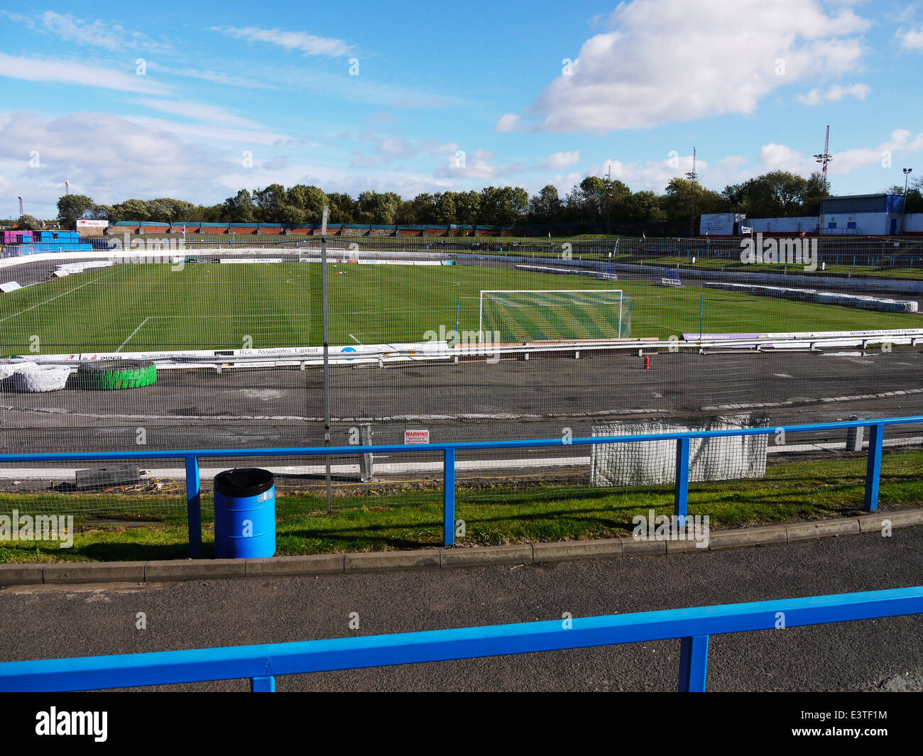Central Park. Cowdenbeath. Accueil motif de Cowdenbeath FC. Banque D'Images