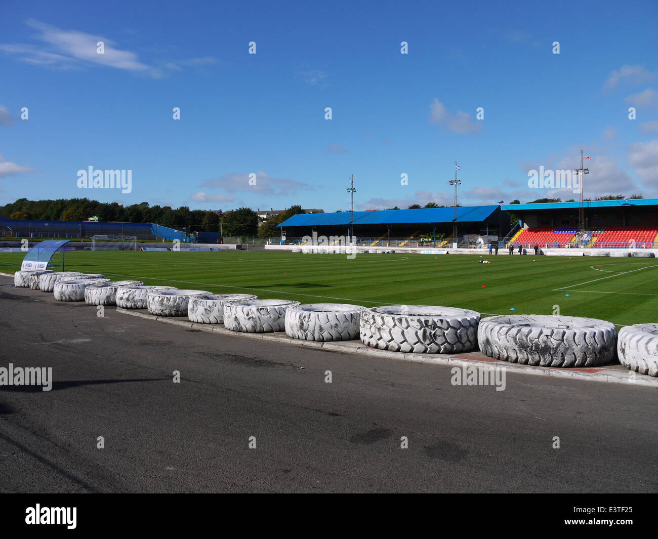 Central Park. Cowdenbeath. Accueil motif de Cowdenbeath FC. Banque D'Images