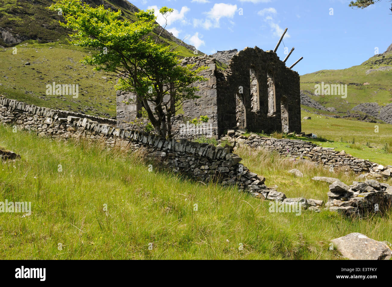 Rhosydd à l'abandon et de l'école Chapelle chambre Blaenau Ffestiniog Banque D'Images