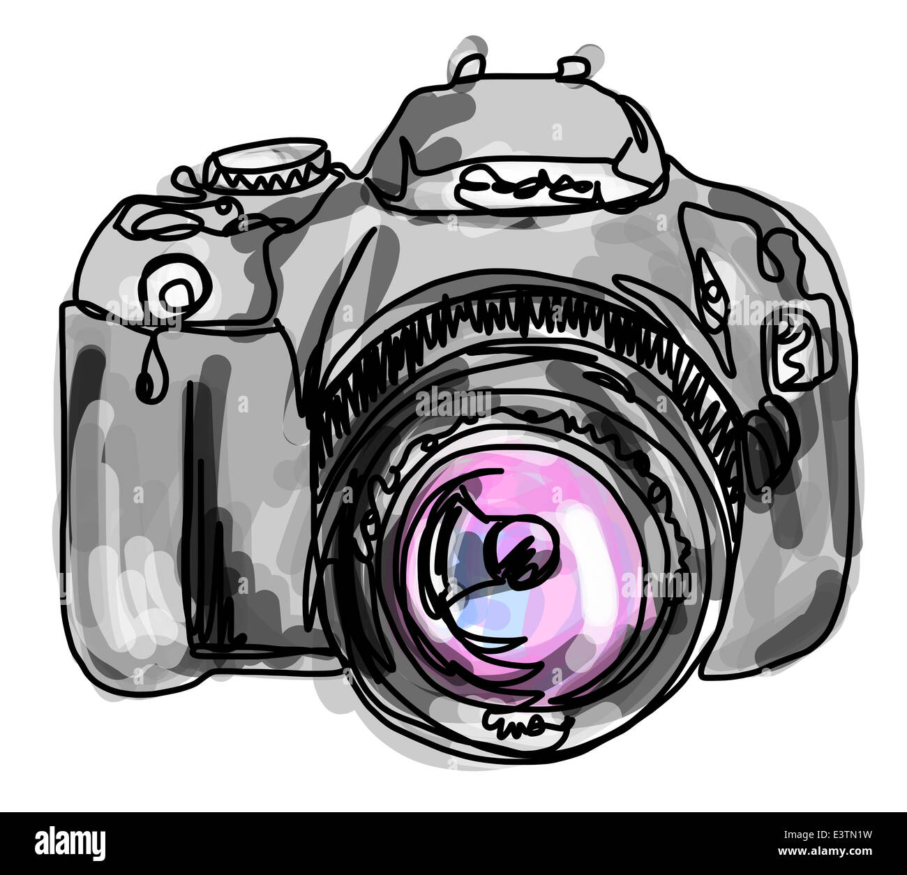 Dessin De Ligne Continue D Un Appareil Photo Photo Stock Alamy