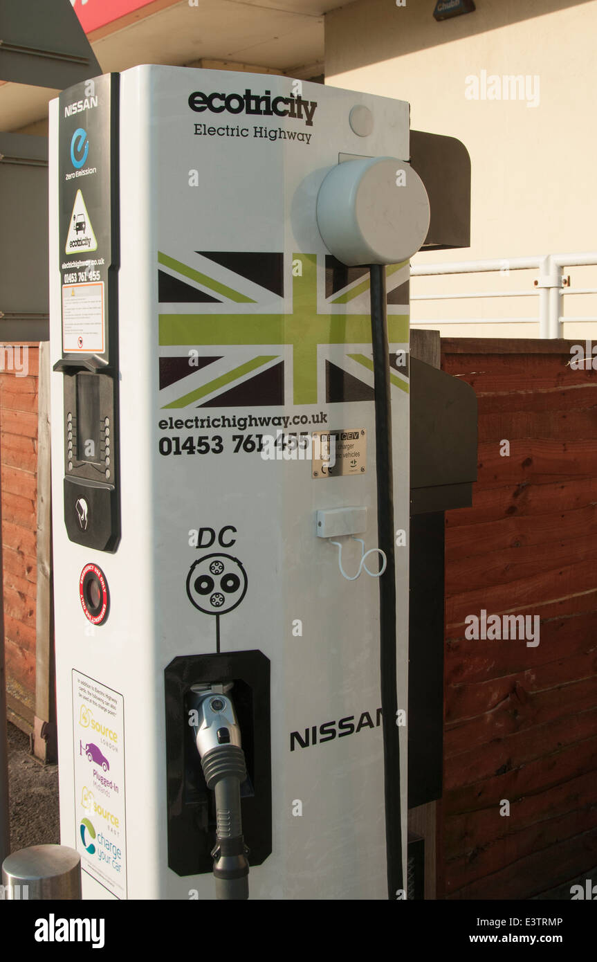 Point de recharge de véhicules électriques, ecotricity Banque D'Images