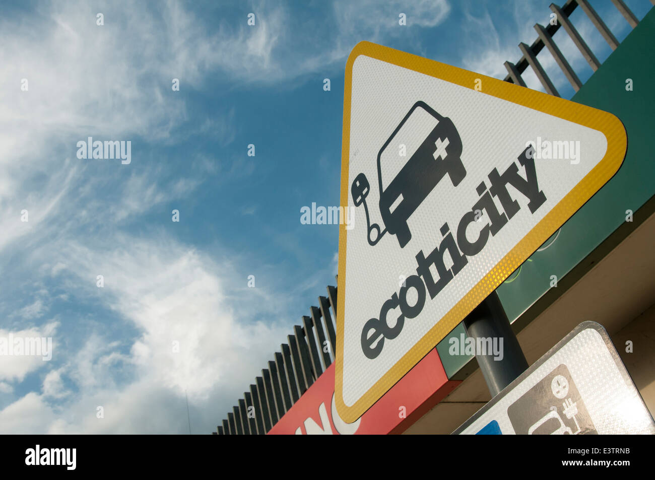 Point de recharge de véhicules électriques, ecotricity Banque D'Images