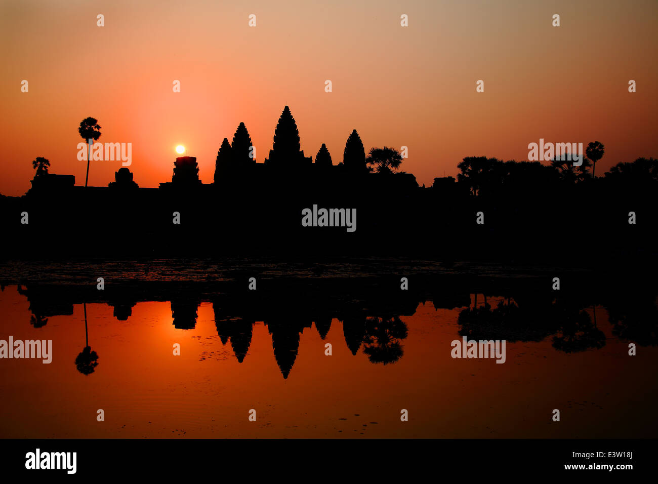Sunrise Cambodge temple d'Angkor Wat Banque D'Images