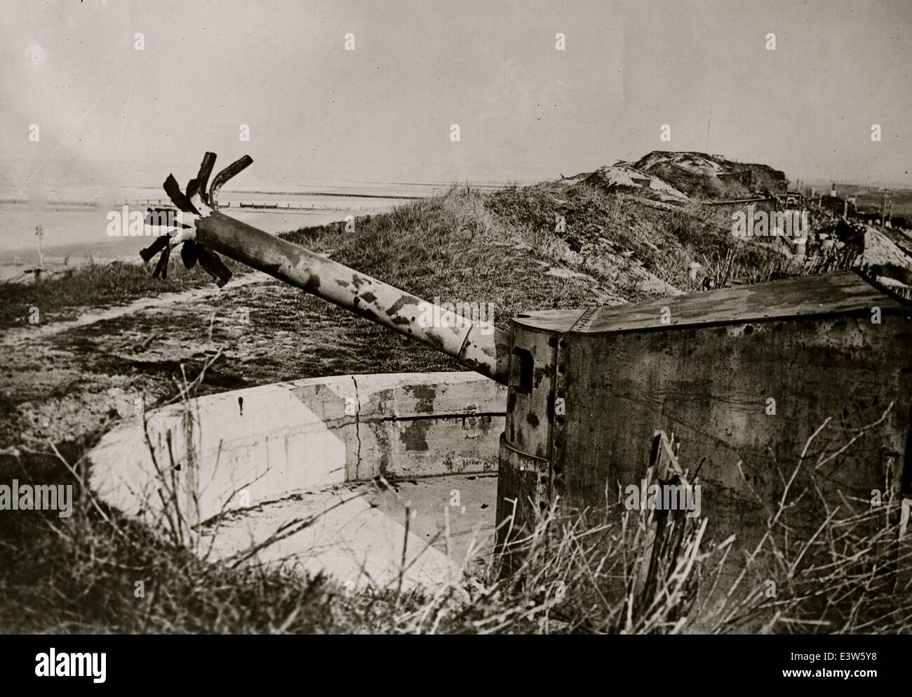 Zeebrugge, Pays-Bas - des pièces d'artillerie par les Allemands. Date exacte inconnue. © Bain News Service/ZUMAPRESS.com/Alamy Live News Banque D'Images