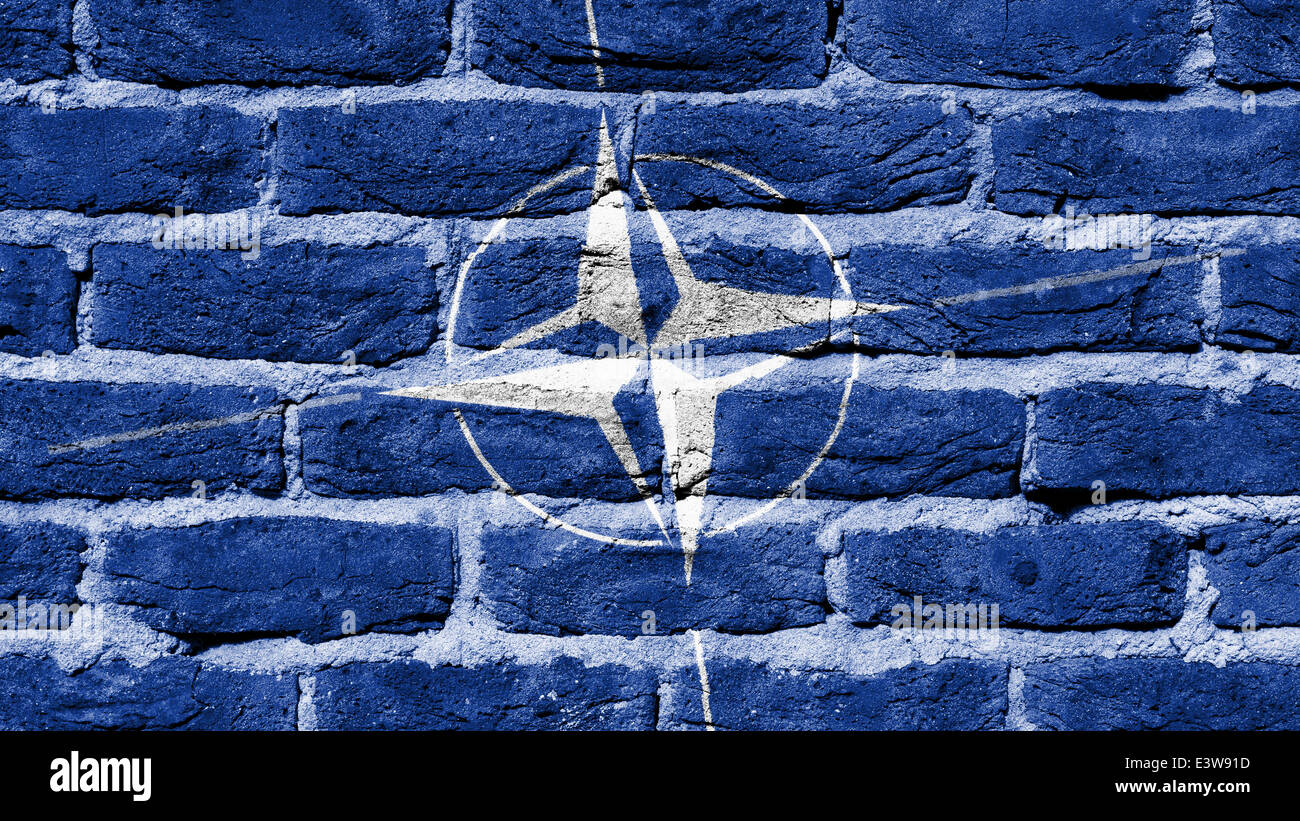 La texture du mur de brique très ancienne, la peinture de l'OTAN Banque D'Images