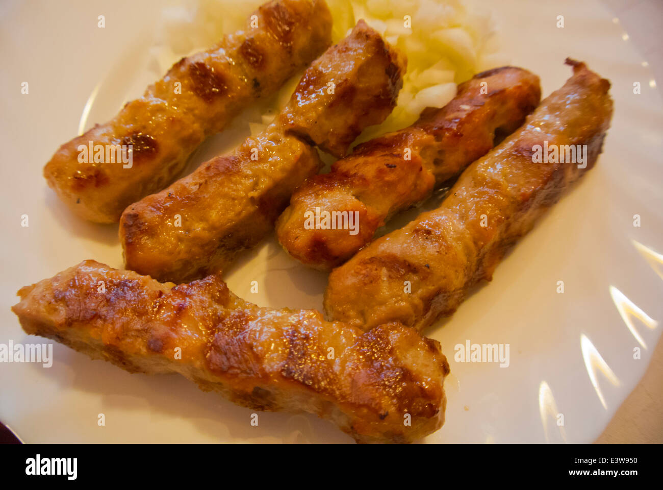 Célèbre Leskovac Cevapi Cevapcici grillades saucisses, Herceg Novi restaurant, Belgrade, Serbie, l'Europe du Sud-Est Banque D'Images