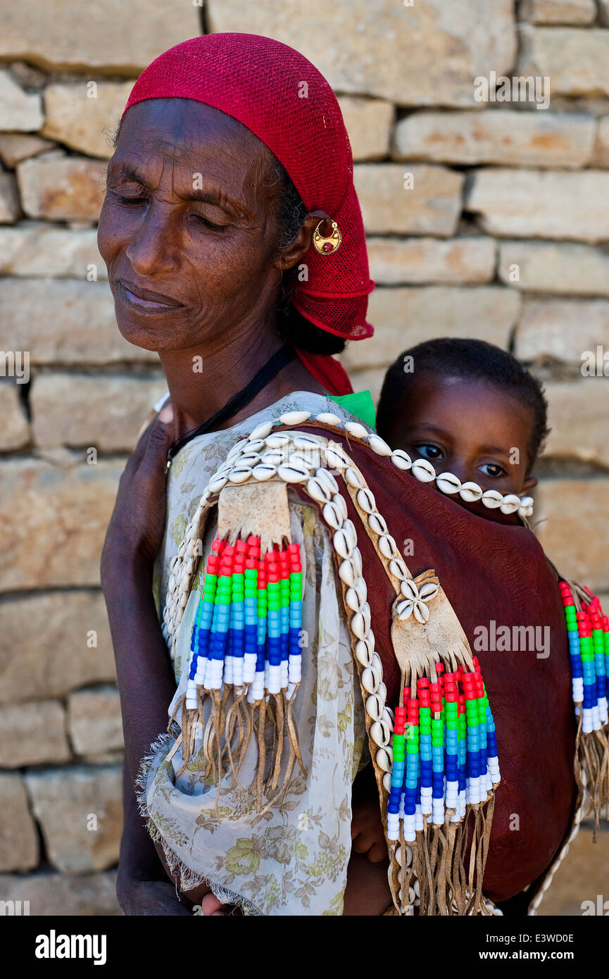 La mère et l'enfant (Éthiopie) Banque D'Images