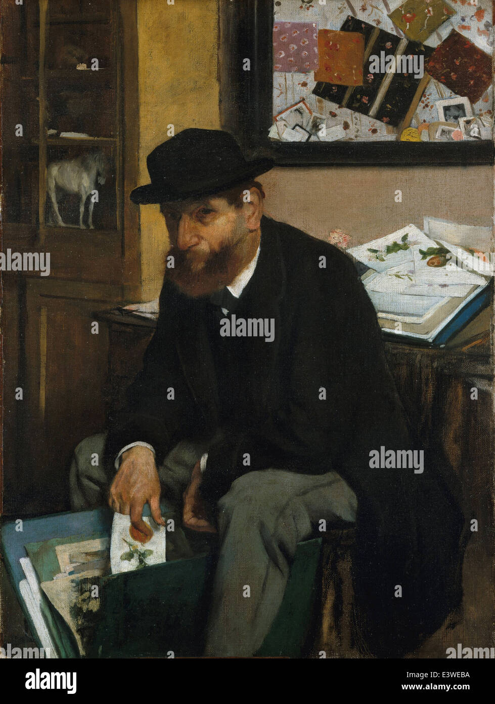 Edgar Degas - Le Collectionneur d'impressions - 1866 - Musée rencontré - New-York Banque D'Images