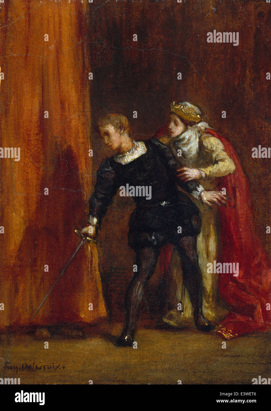 Eugène Delacroix - Hamlet et sa mère - 1849 - Musée rencontré - New-York Banque D'Images