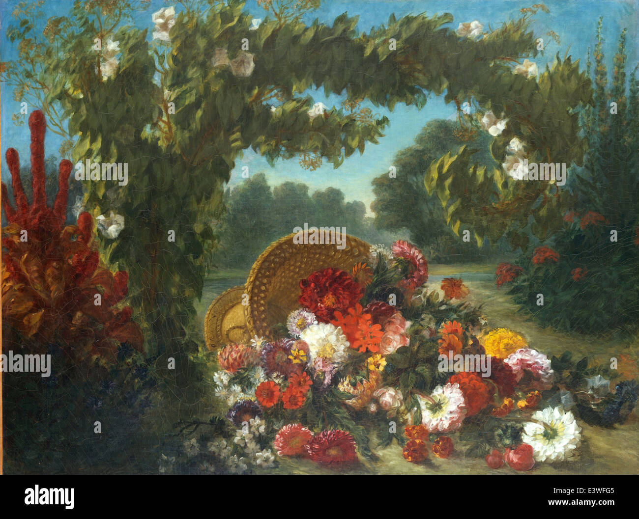 Eugène Delacroix - Panier de Fleurs - 1849 - Musée rencontré - New-York Banque D'Images
