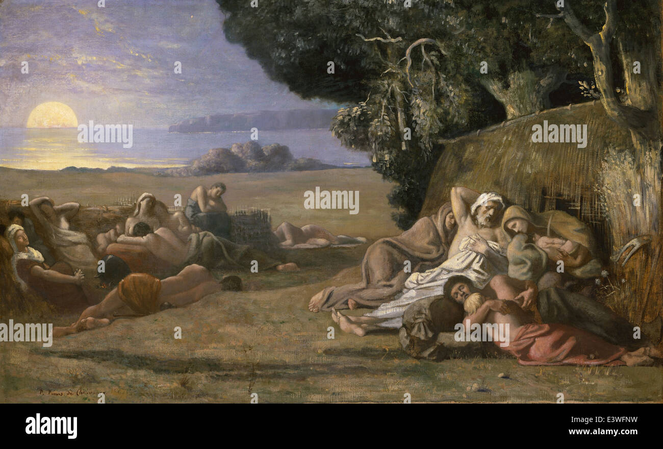 Pierre Puvis de Chavannes - sommeil - 1870 - Musée rencontré - New-York Banque D'Images