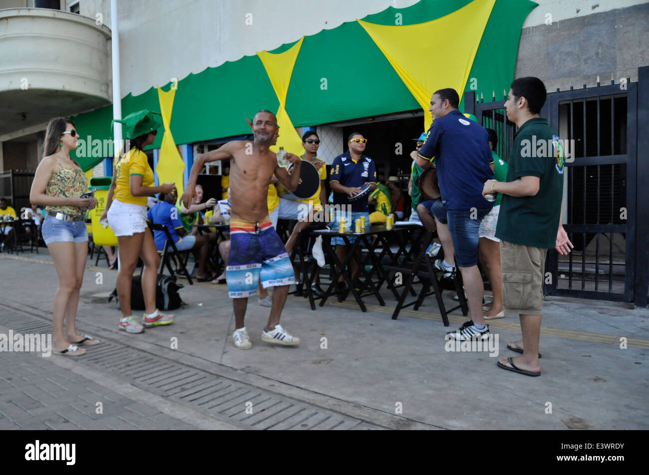 Fifa Fan Fest 2014, Brésil et Chili, WM 2014, Barra, Salvador da Bahia, Brésil. Usage éditorial uniquement. Banque D'Images